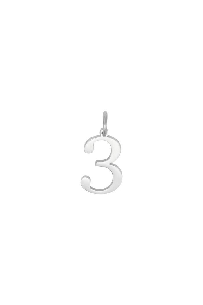 DIY Charm Digits Silver - 3 Stainless Steel 
