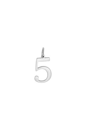 DIY Charm Digits Silver - 5 Zilver Stainless Steel h5 