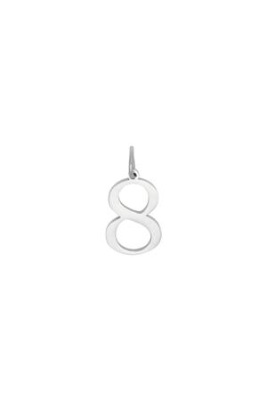 DIY Charm Digits Silver - 8 Zilver Stainless Steel h5 