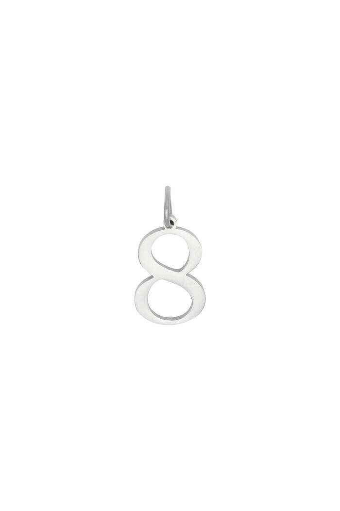 DIY Charm Digits Silver - 8 Zilver Stainless Steel 