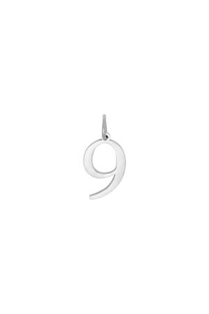 DIY Charm Digits Silver- 9 Zilver Stainless Steel h5 