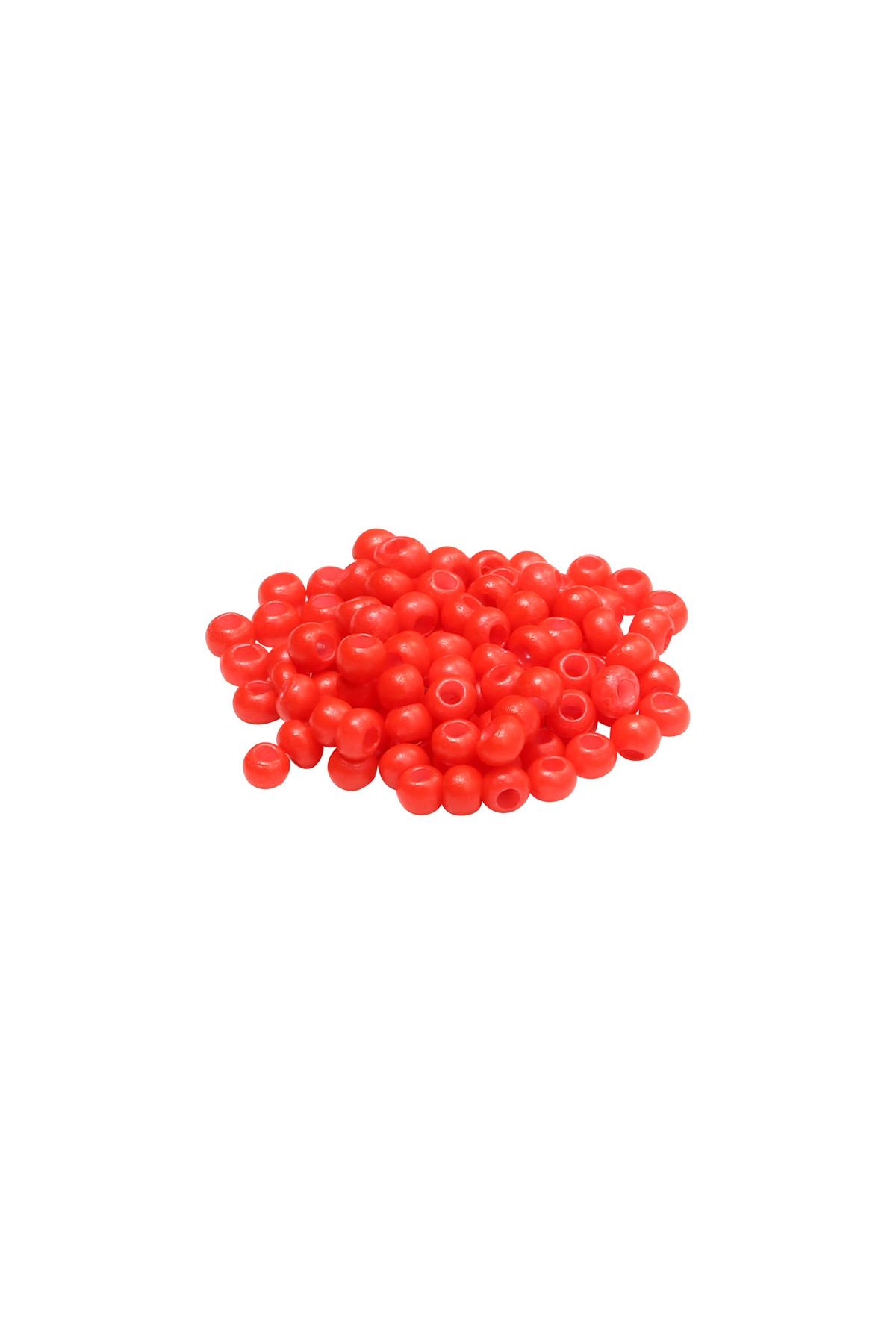 DIY Beads Coloured - 2MM Rot Kunststoff