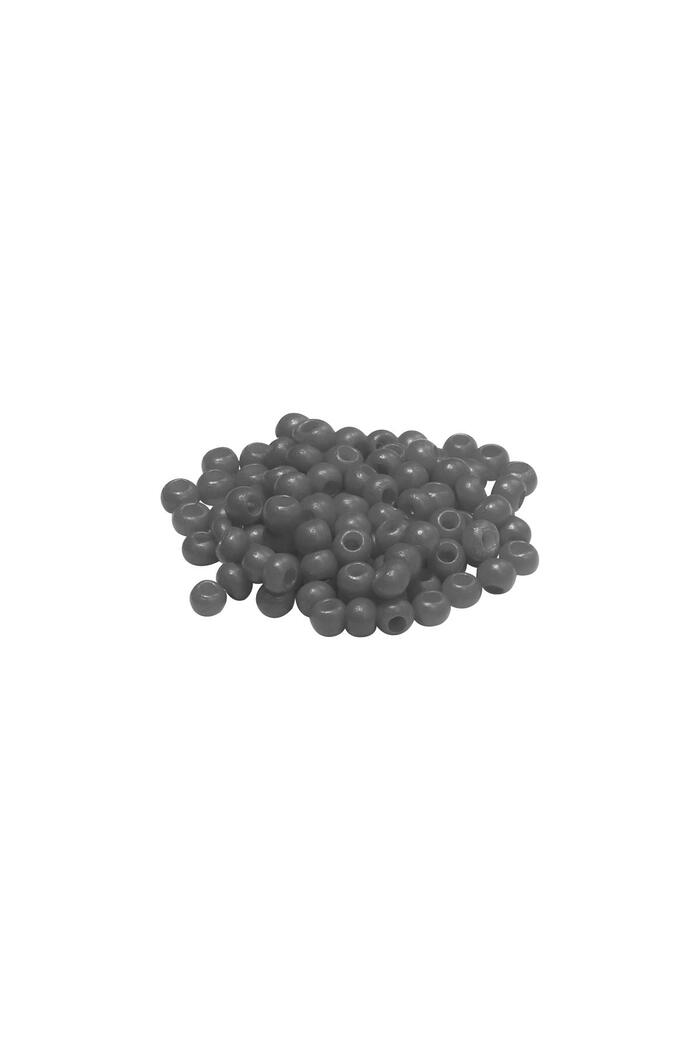 DIY Beads Coloured - 2MM Grey Plastic 