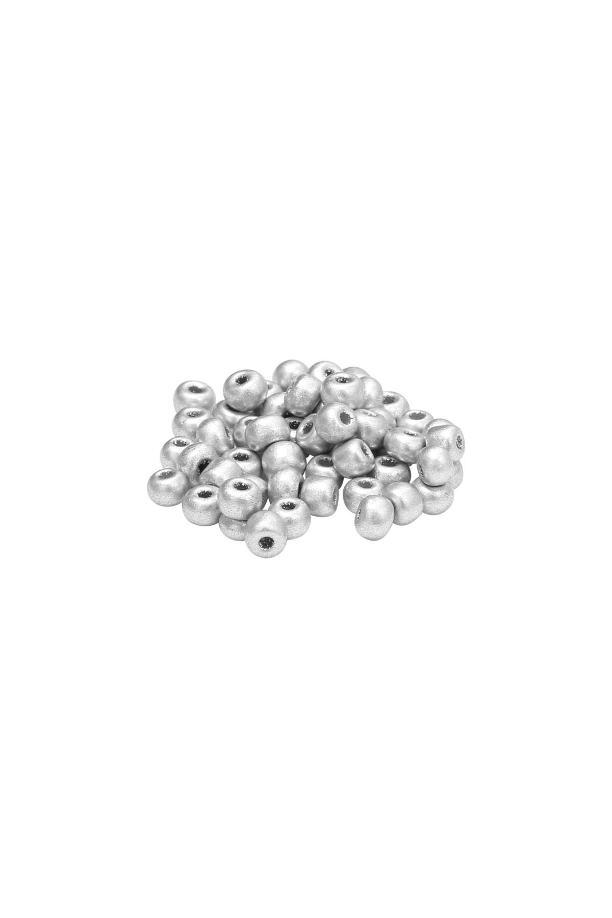 DIY Beads Coloured - 3MM Silver Plastic