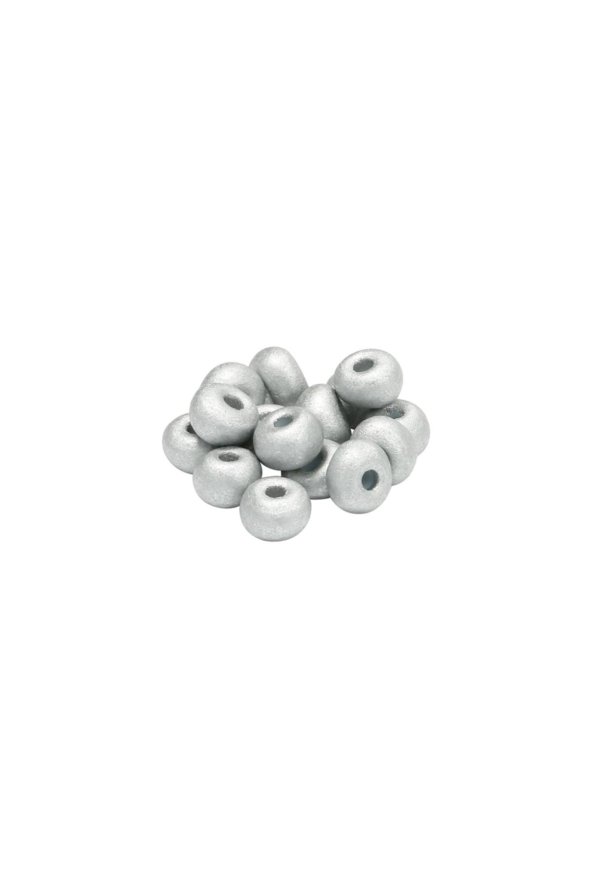 DIY Beads Coloured - 4MM Silver Plastic h5 