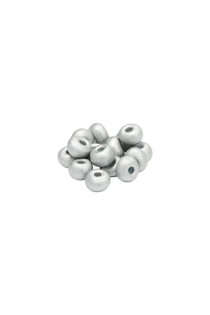 DIY Beads Coloured - 4MM Silver Plastic 
