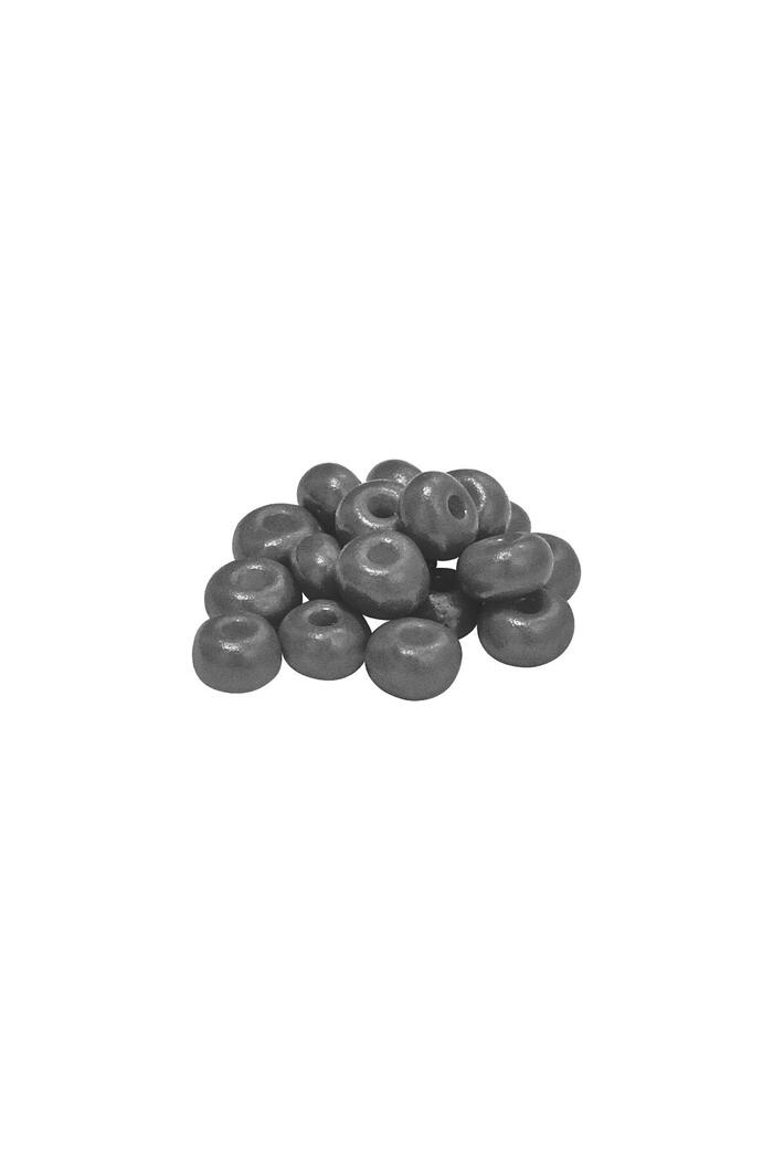 DIY Beads Coloured - 4MM Grey Plastic 