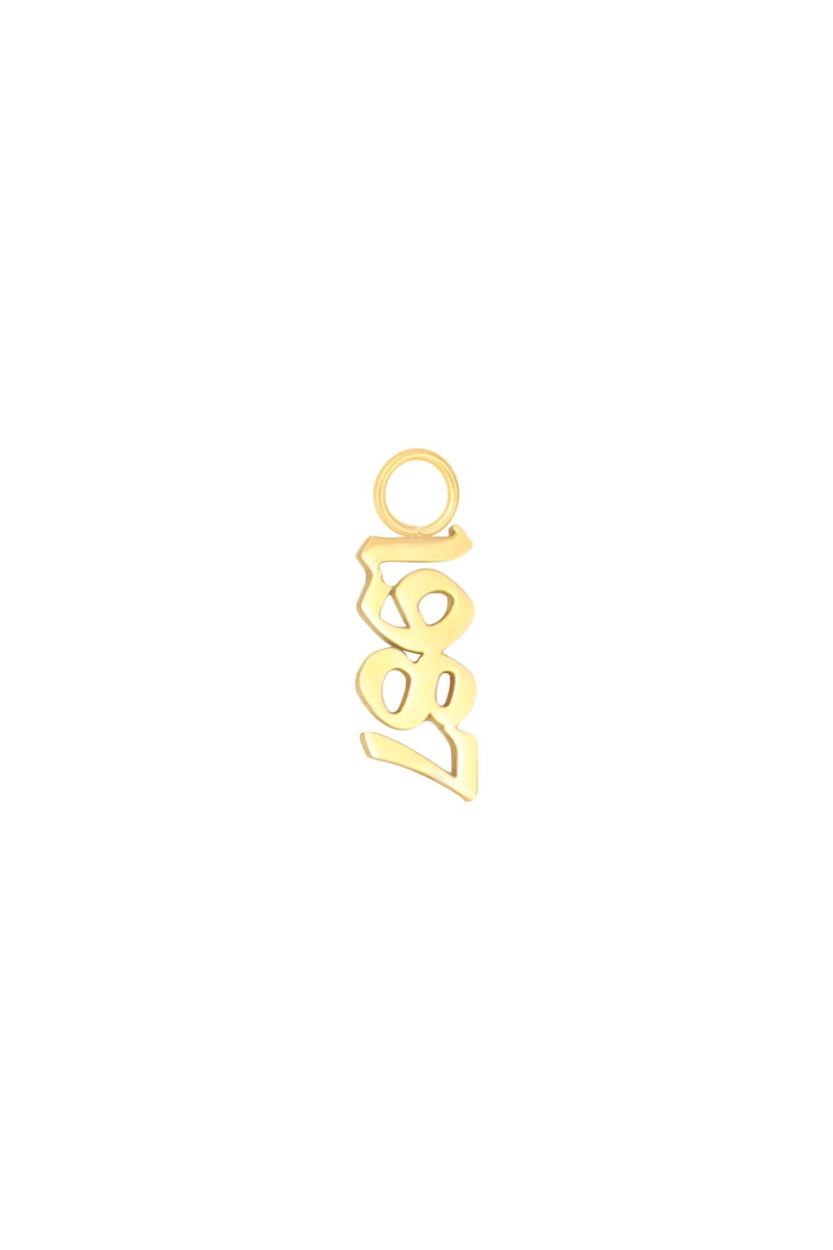 DIY Charm Year Of Birth Gold Color - 1987 Stainless Steel