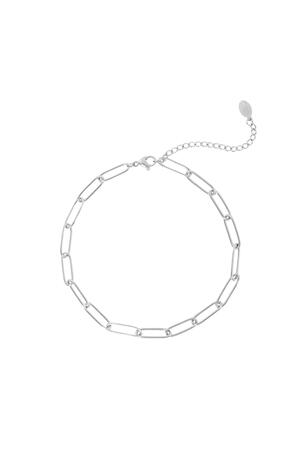 Bracelet de cheville Plain Chain Argenté Acier inoxydable h5 