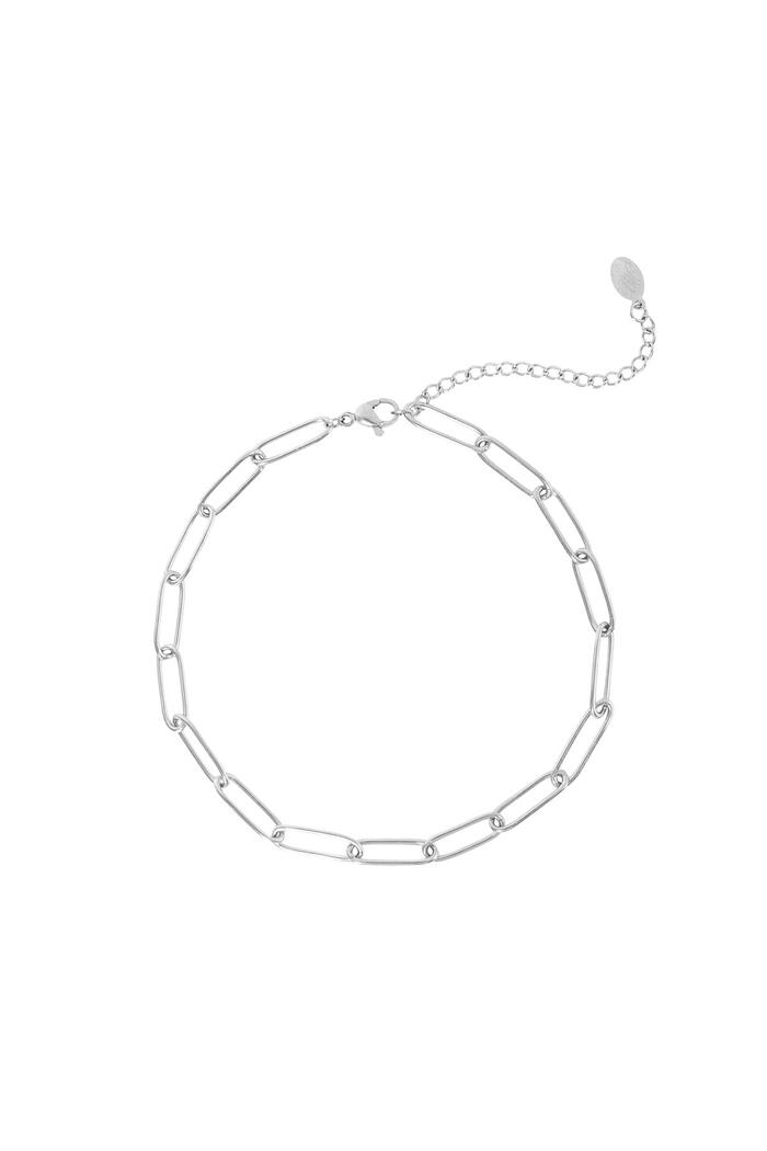Anklet Plain Chain Silver Stainless Steel 