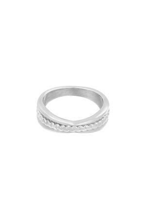 Ring Intertwine Silver Stainless Steel 16 h5 