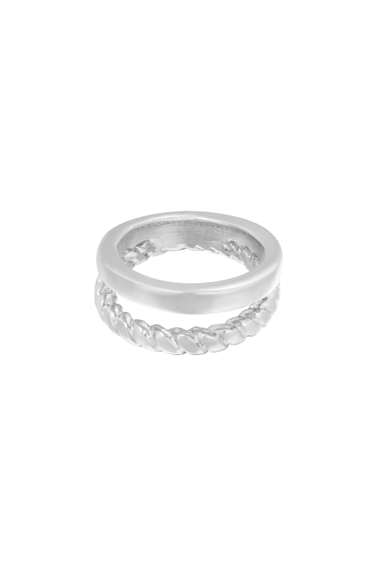 Ring Doubled Silber Edelstahl 16