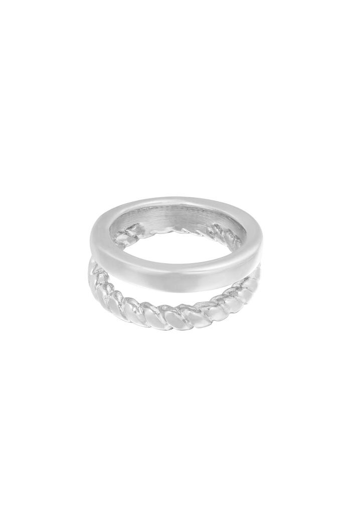 Ring Doubled Silver Stainless Steel 16 