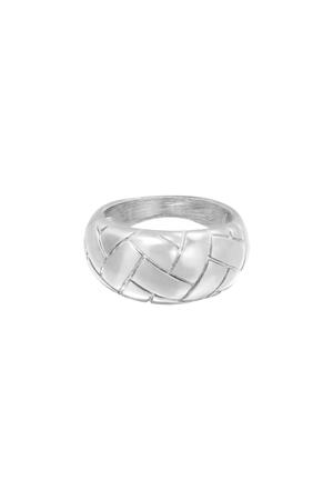 Ring Braided Silver Stainless Steel 16 h5 