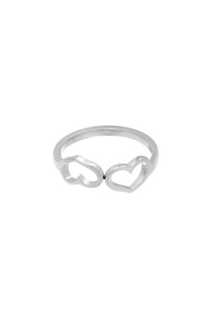 Ring Connect The Hearts Silver Stainless Steel 16 h5 