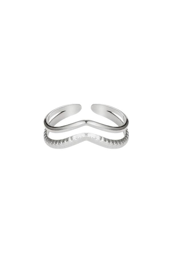 Ring Double Wave Silber Edelstahl One size