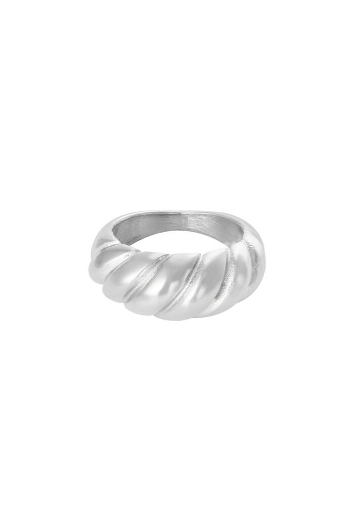 Ring Small Baguette Silver Stainless Steel 16 