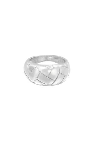 Ring Braided Silver Stainless Steel 17 h5 