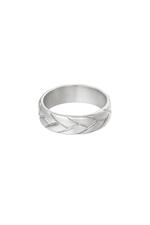 Silver / 16 / Ring Big Braid Silver Stainless Steel 16 