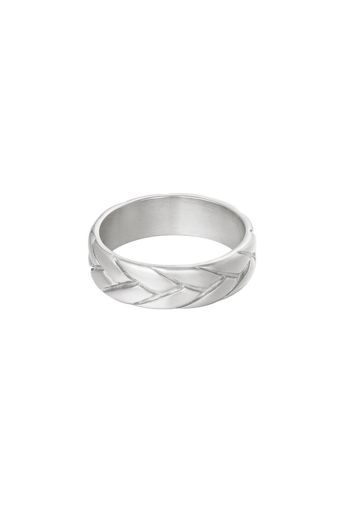 Ring Big Braid Silver Stainless Steel 16 