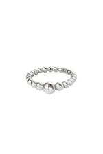 Silver / 16 / Ring Steel Pearls Silver Stainless Steel 16 