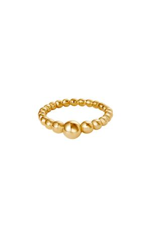 Ring Steel Pearls Gold Edelstahl 18 h5 