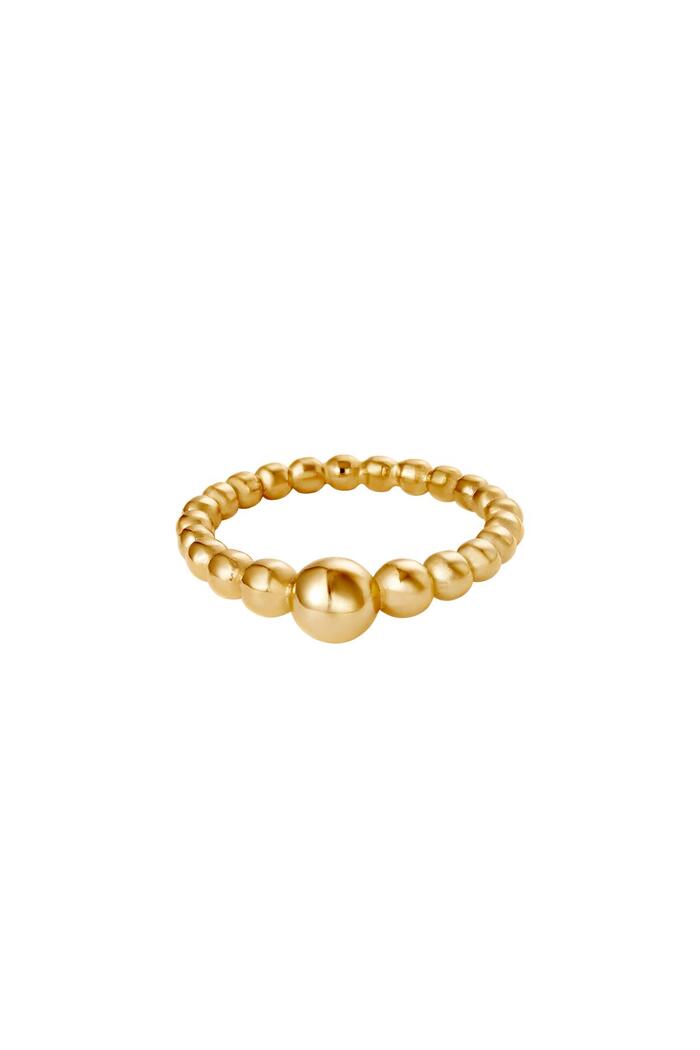 Ring Steel Pearls Gold Edelstahl 18 