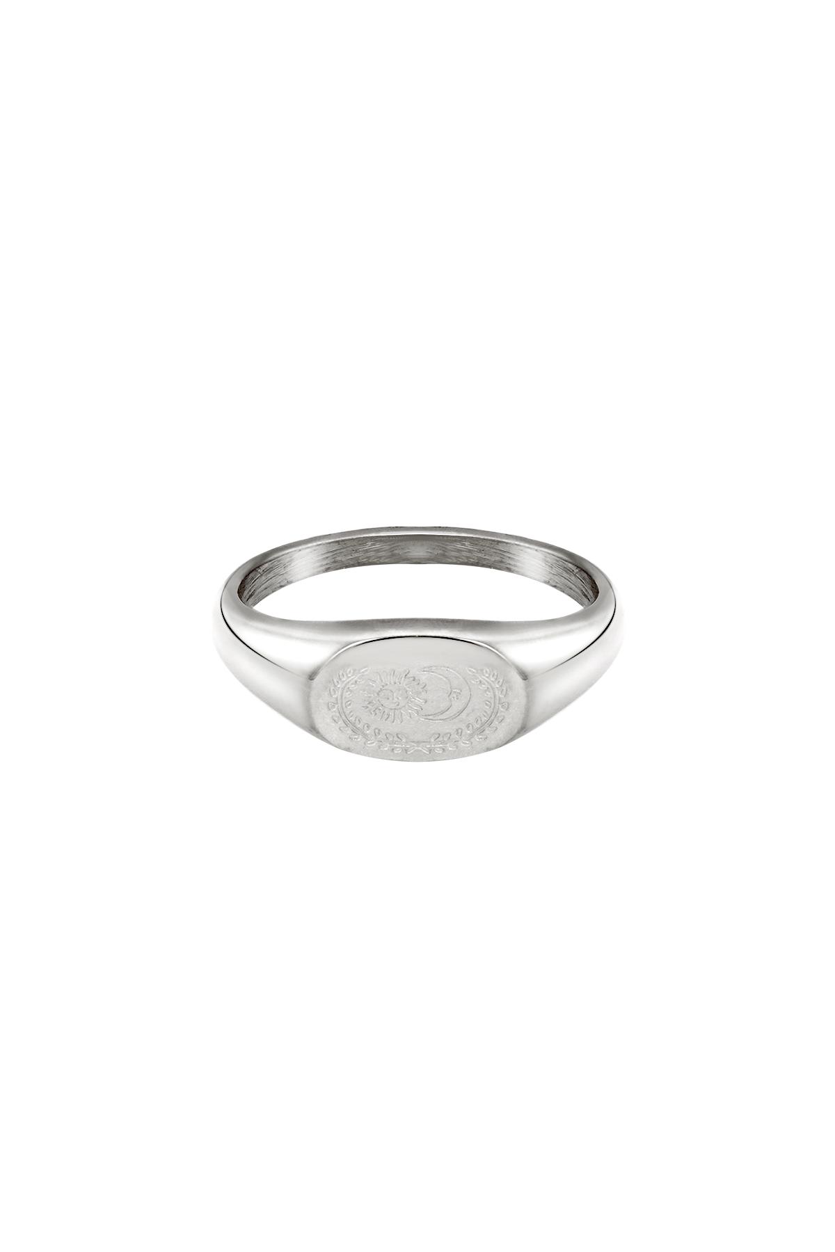 Silver / 16 / Ring Sun & Moon Silver Stainless Steel 16 
