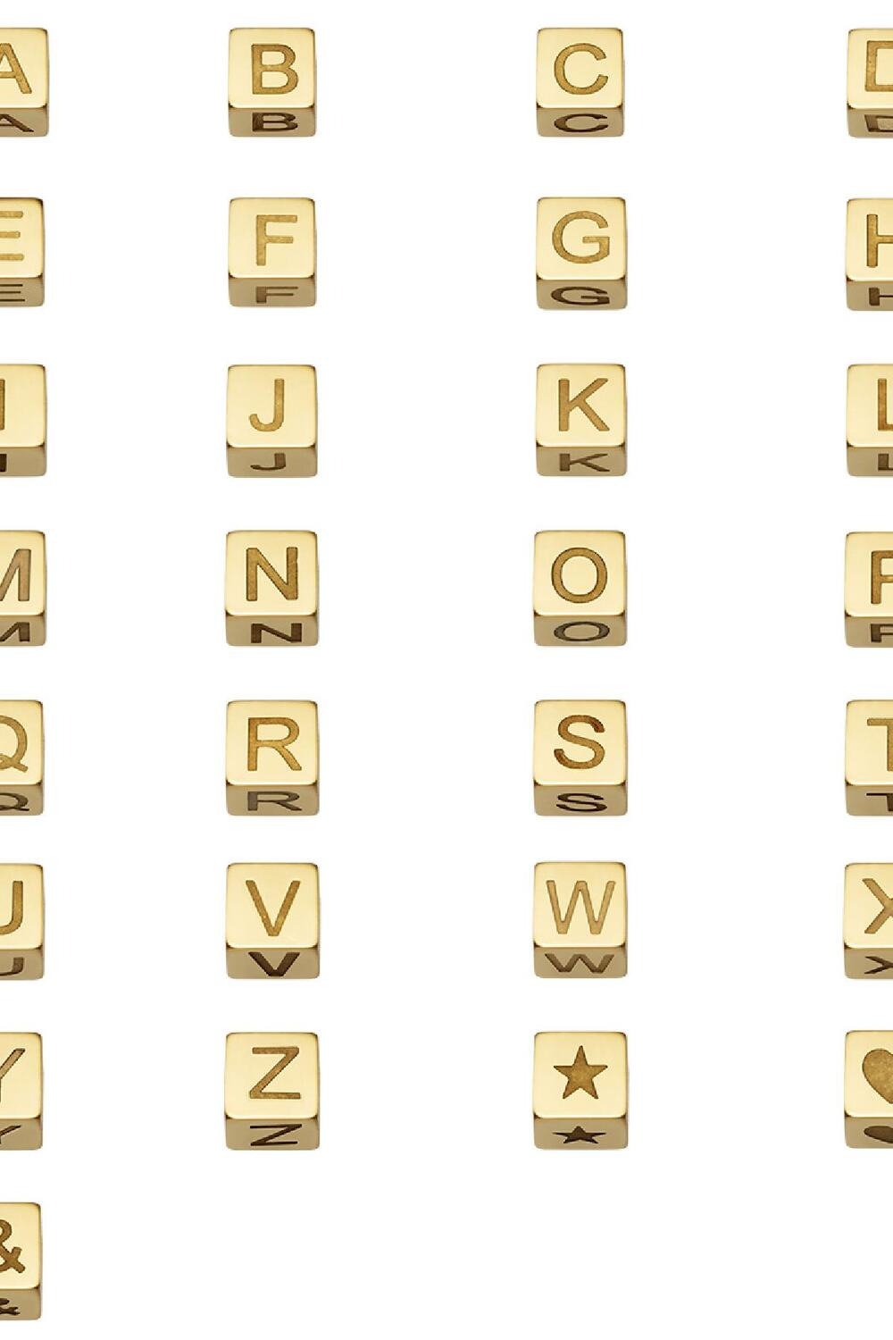 DIY Kralen Alfabet Goud kleur A Stainless Steel h5Afbeelding3