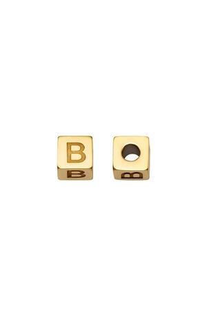 Alfabeto de cuentas de bricolaje oro B Acero inoxidable h5 