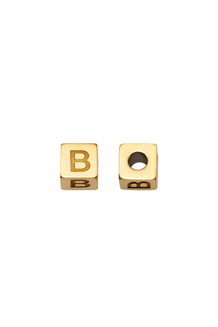 DIY Beads Alphabet Gold B Stainless Steel 