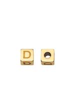 Gold / Alfabeto con perline fai da te oro D Gold Stainless Steel Immagine3