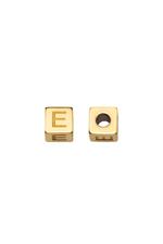 Gold / DIY Beads Alphabet Gold E Stainless Steel Picture4