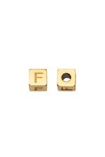 Gold / DIY Beads Alphabet Gold F Stainless Steel Picture5
