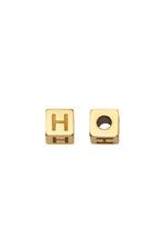 Gold / DIY Beads Alphabet Gold H Stainless Steel Picture7