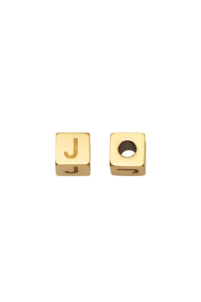 Alfabeto con perline fai da te oro J Gold Stainless Steel 