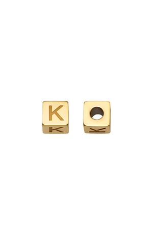 Alfabeto con perline fai da te oro K Gold Stainless Steel h5 