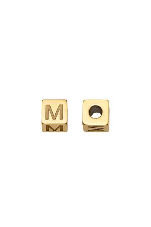 Alfabeto con perline fai da te oro M Gold Stainless Steel h5 