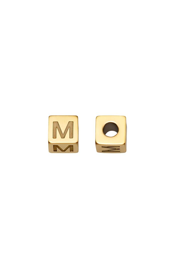 DIY Beads Alphabet Gold M Stainless Steel 