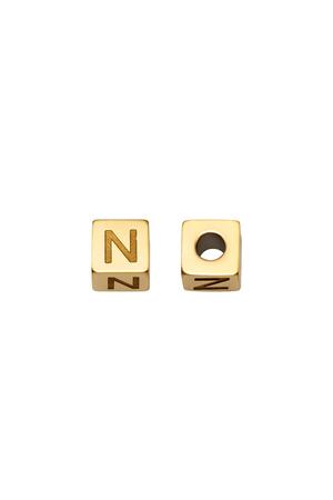 Alfabeto con perline fai da te oro N Gold Stainless Steel h5 