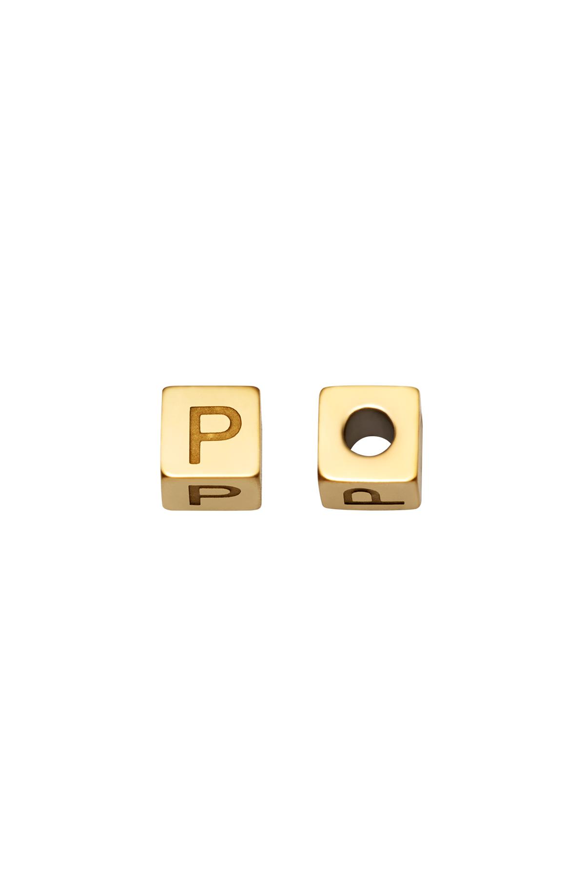 Gold / DIY Beads Alphabet Gold P Stainless Steel Picture26