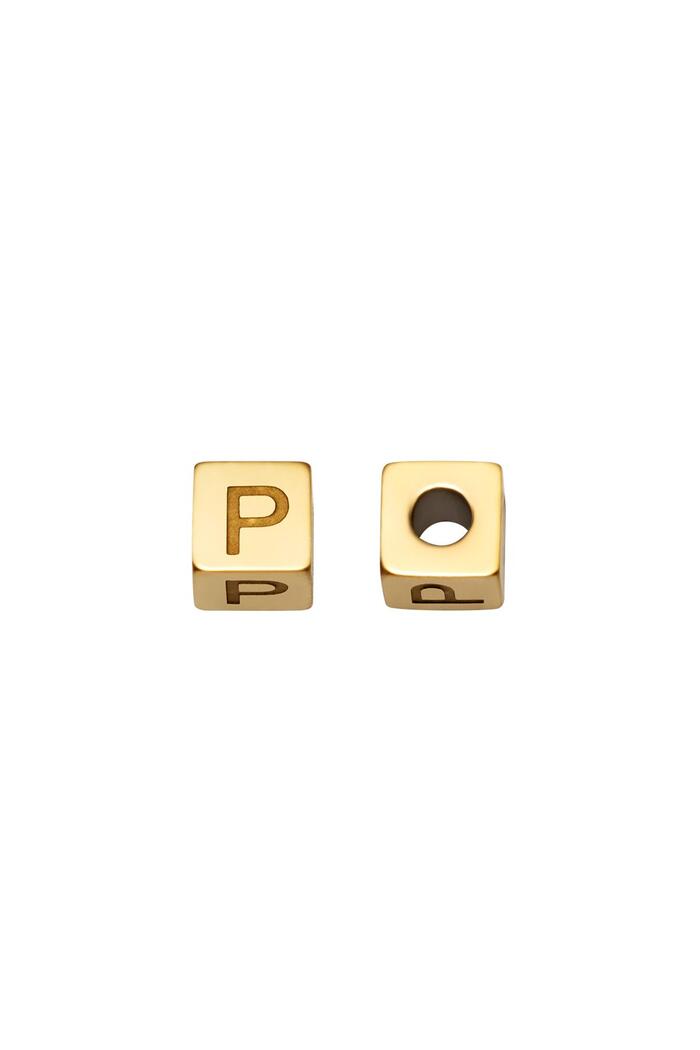 DIY Beads Alphabet Gold P Stainless Steel 