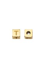 Gold / DIY Beads Alphabet Gold T Stainless Steel Picture26