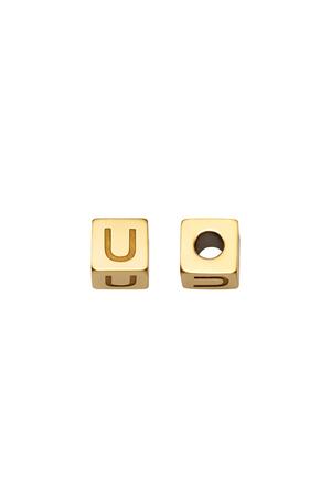 DIY Beads Alphabet Gold U Stainless Steel h5 