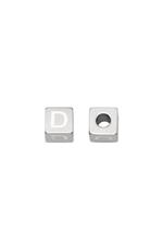 Silver / DIY Beads Alphabet D Silver Stainless Steel Picture3