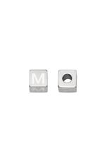 Silver / DIY Beads Alphabet M Silver Stainless Steel Picture11