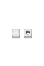 Silver / DIY Beads Alphabet R Silver Stainless Steel Picture15
