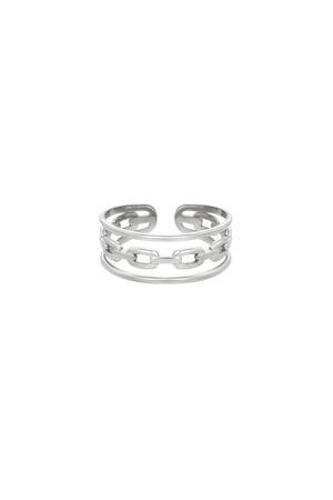 Ring Triple Silver Stainless Steel One size h5 