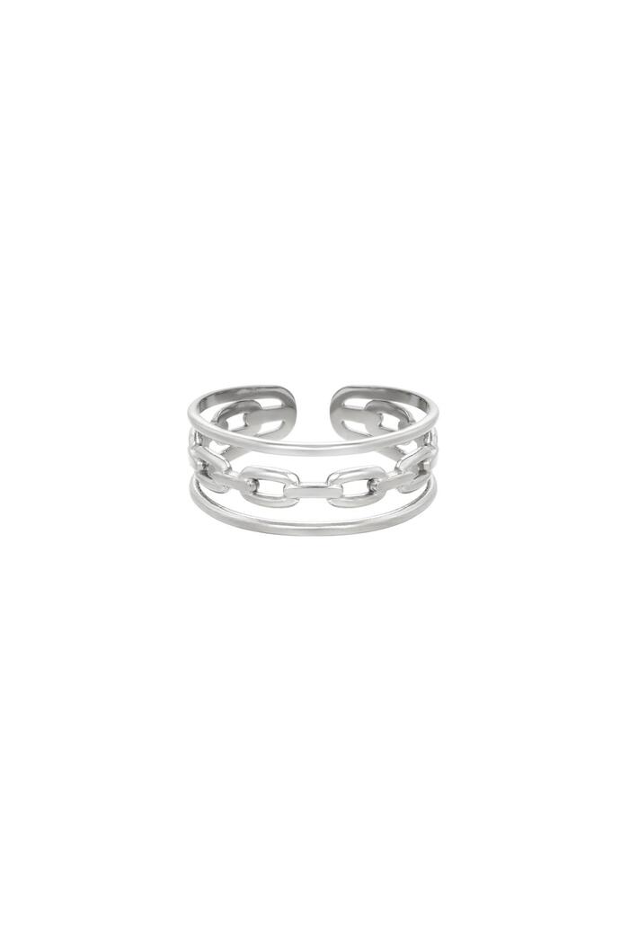 Ring Triple Silver Stainless Steel One size 