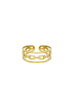 Ring Triple Goud Stainless Steel One size h5 